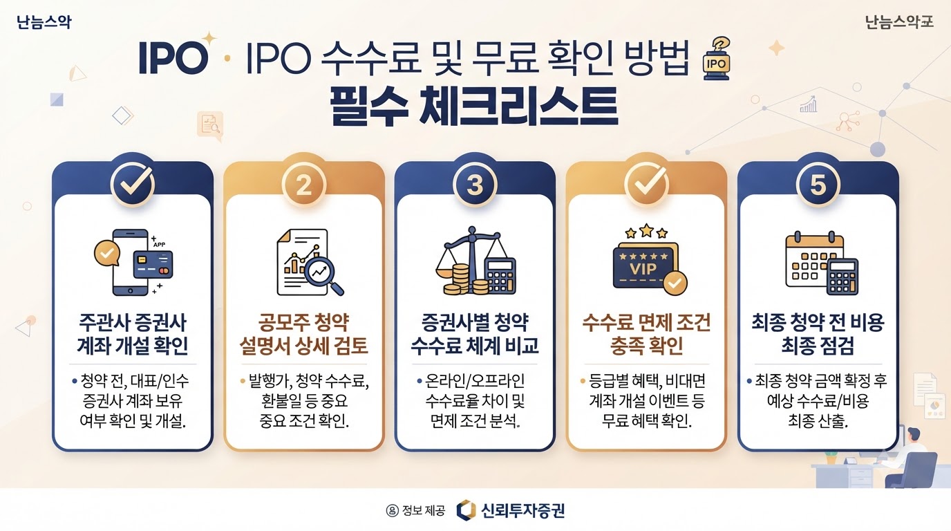 공모주 청약 수수료 확인 및 무료 이용 전 반드시 확인해야 할 최종 체크리스트