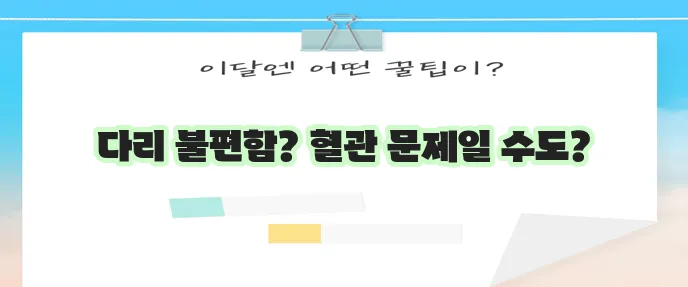 하지정맥류 증상 이해하고 대처하는 방법