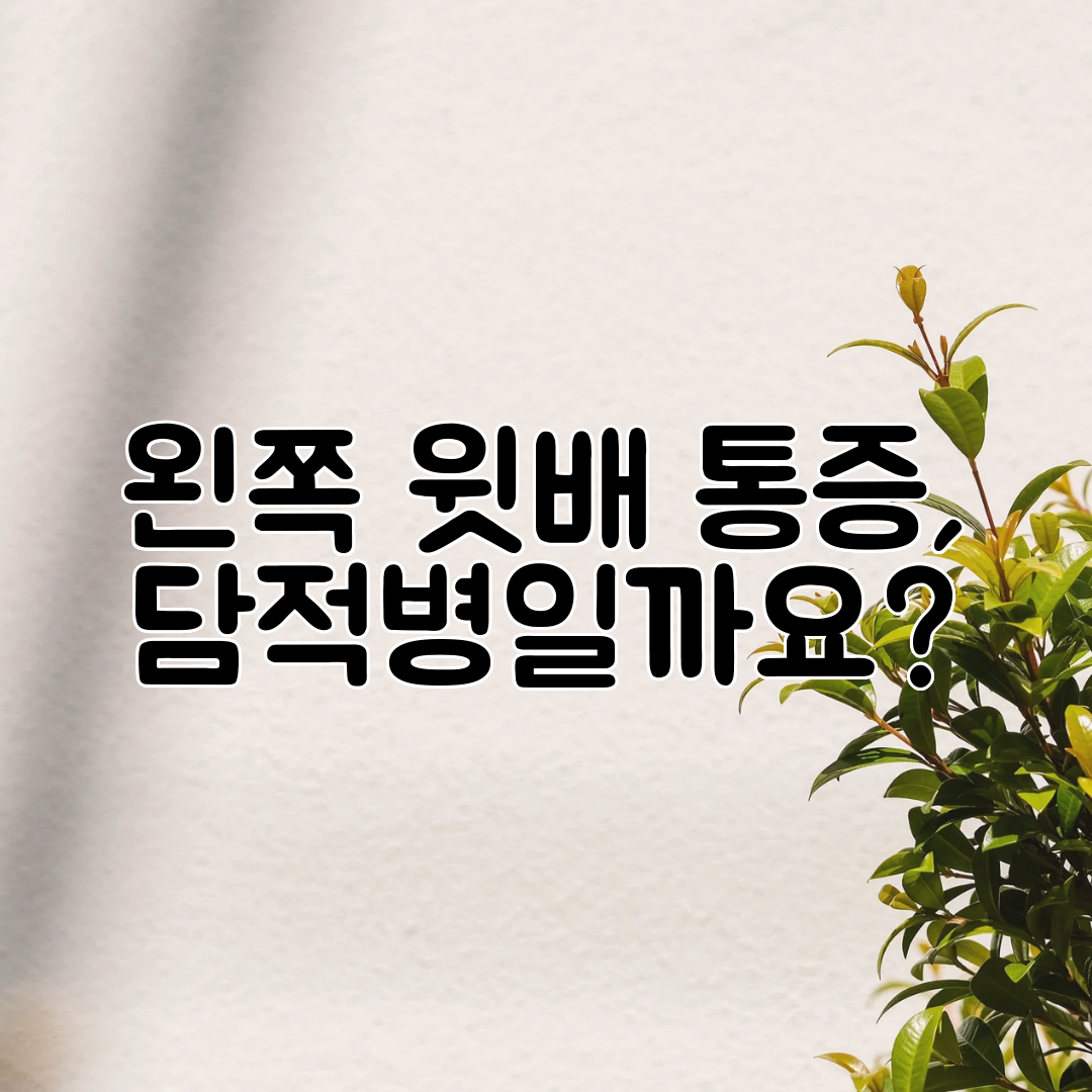 왼쪽 윗배 통증, 담적병일까요
