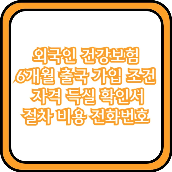 외국인 건강보험 6개월 출국