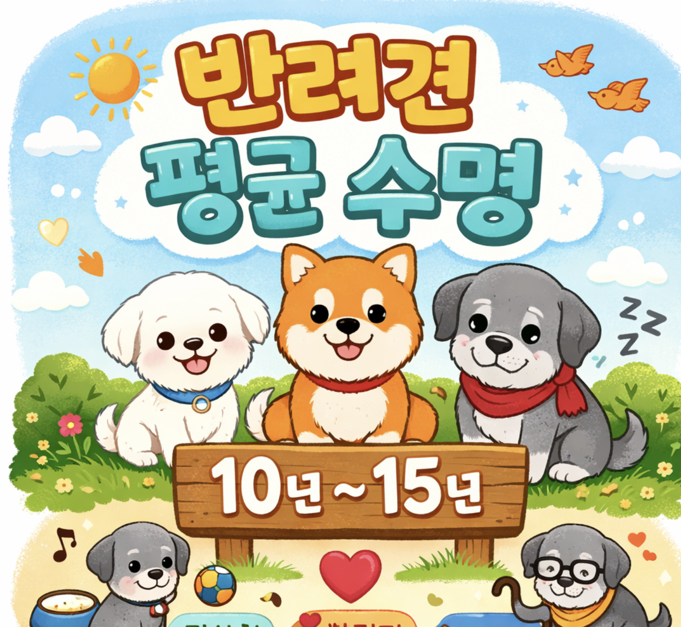 "반려견 평균 수명" 문구 이미지