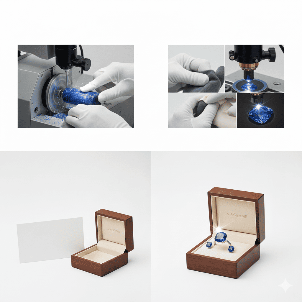 원석 가공과 주얼리 완성하는 모습