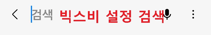 빅스비 설정 검색함