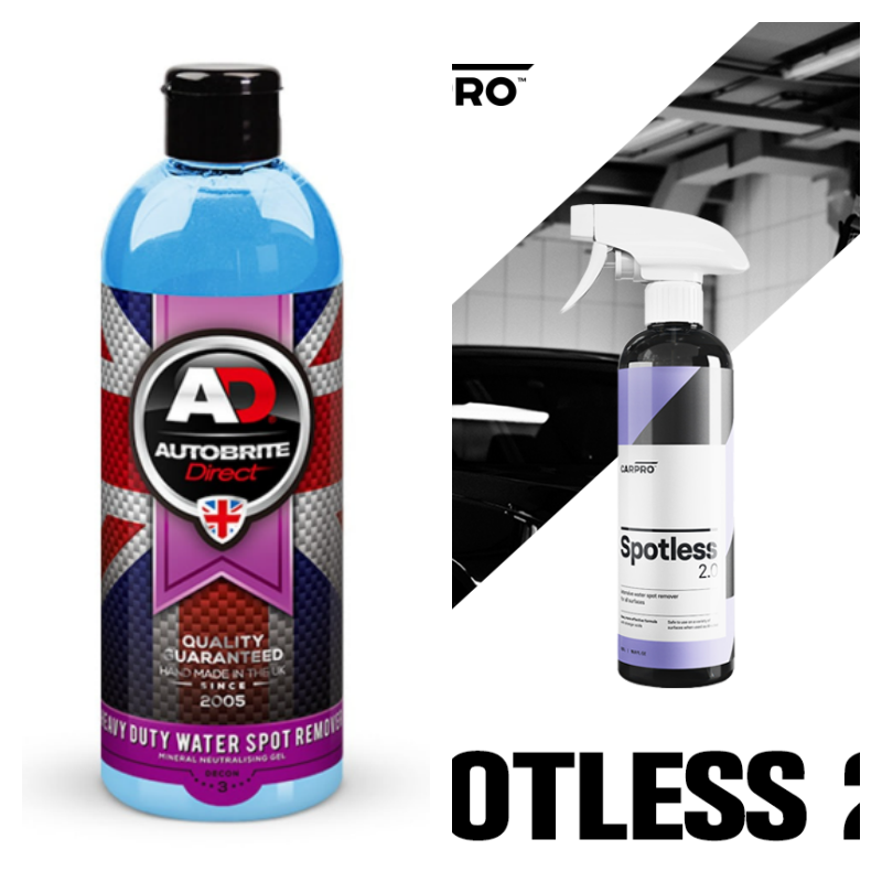 오토브라이트 다이렉트 워터스팟 리무버와 카프로 스팟리스2.0 제품