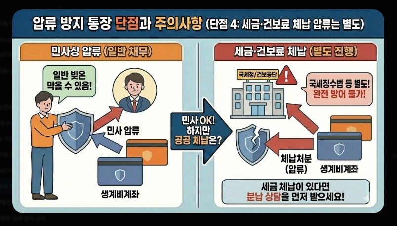 압류방지통장 장단점 비교 [2026년 기준] 생계비계좌 개설 전 반드시 확인할 5가지