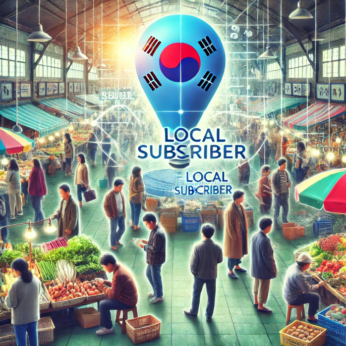 상인들과 쇼핑객들이 있는 한국의 번화한 시장