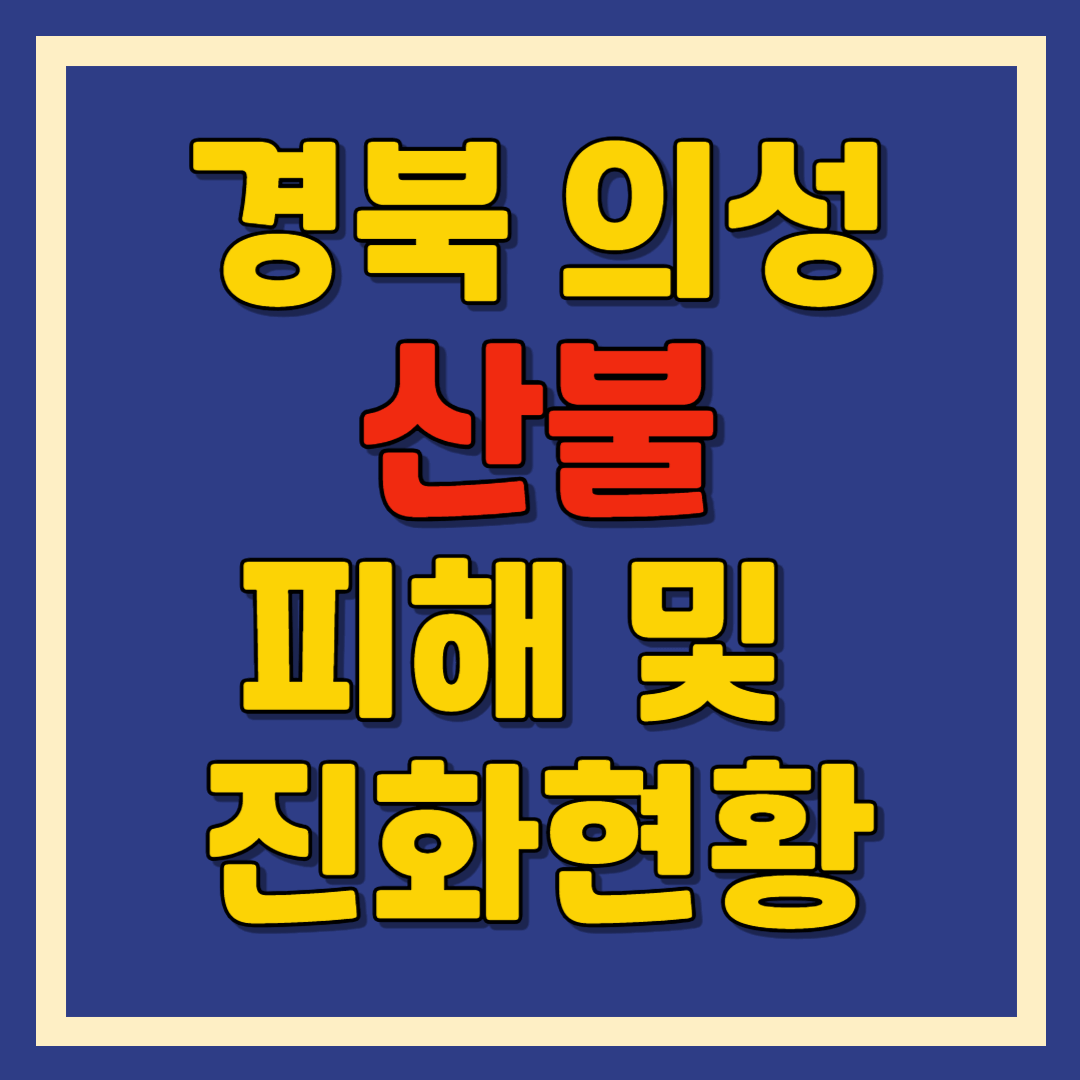 경북 의성 산불 피해 및 진화 현황:실시간 산불현황