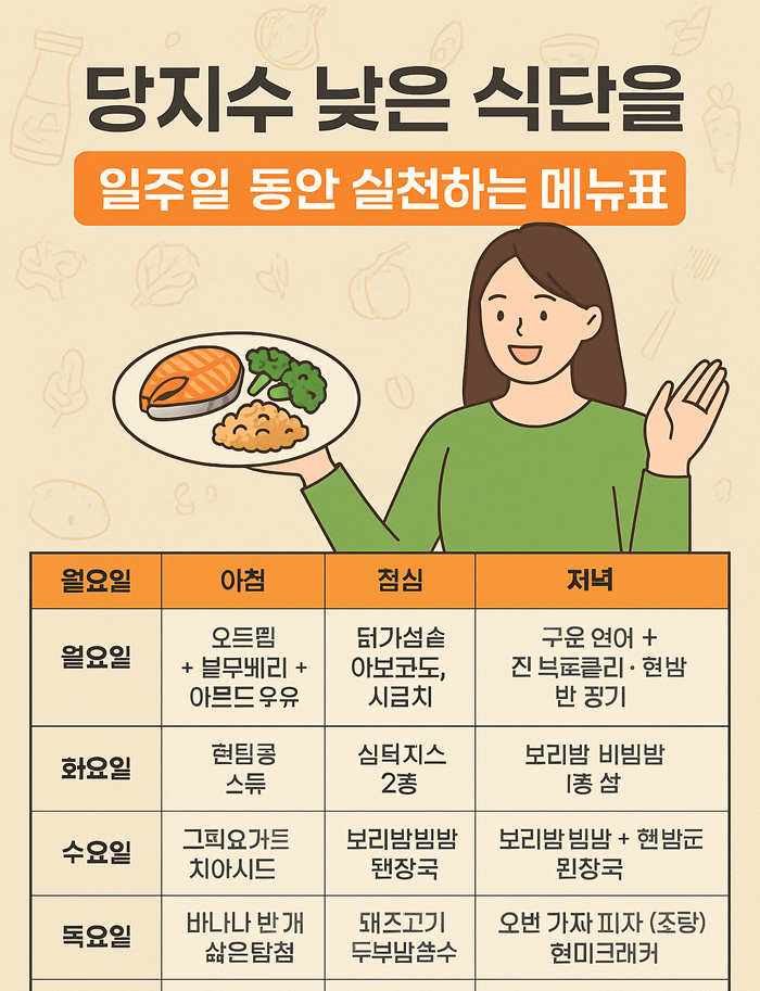 혈당 안정과 건강한 다이어트를 위한 7일 맞춤 식사 전략