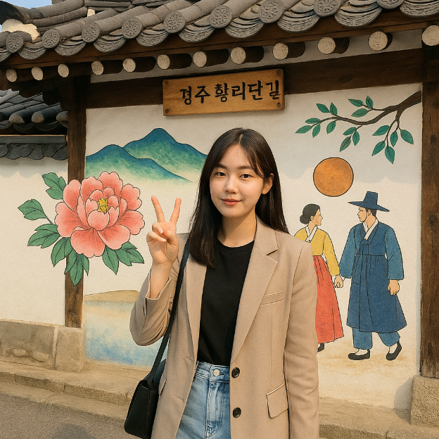 횡리단길 벽화앞에서 찍은 사진