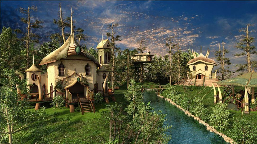 신비한 푸른 마을