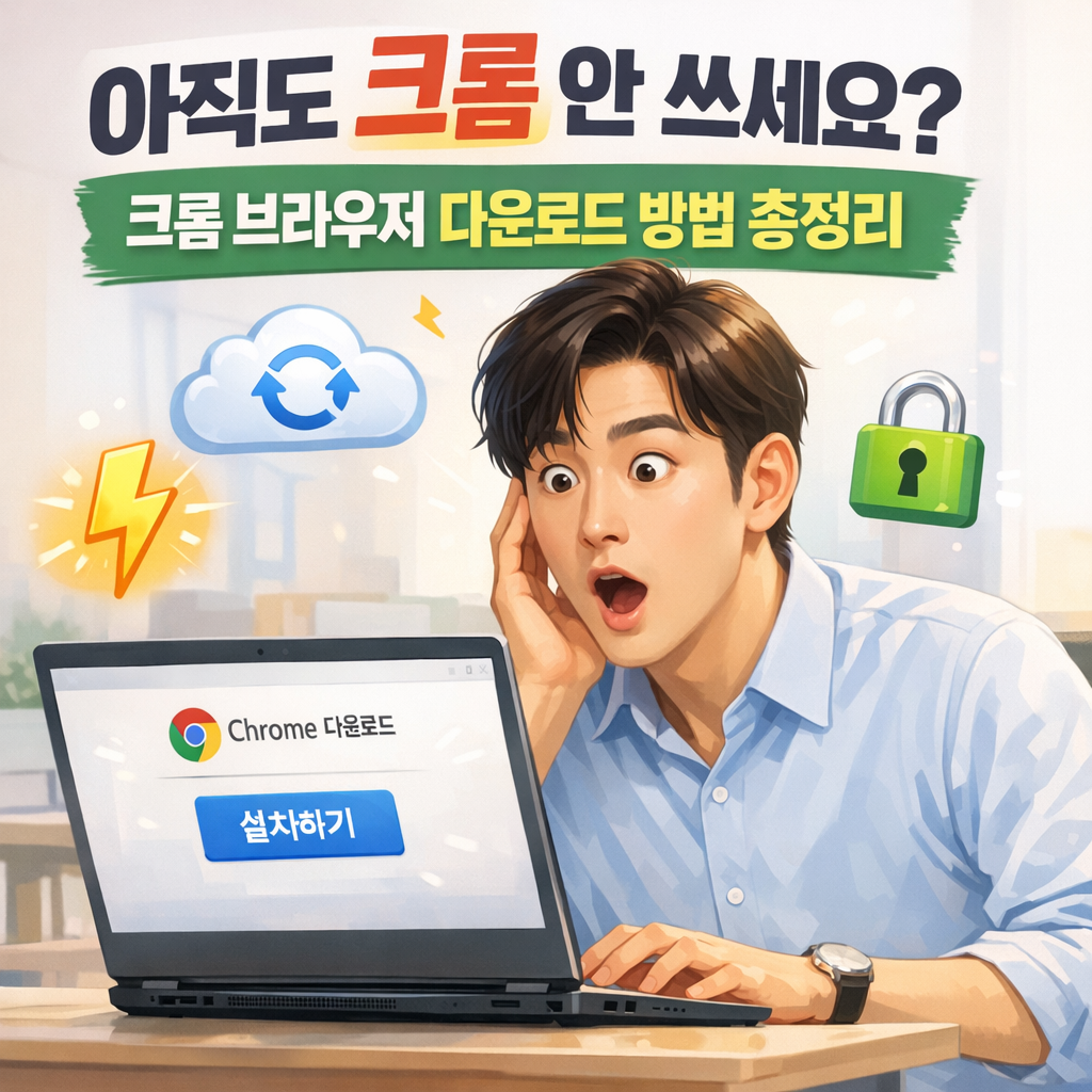 크롬 브라우저 다운로드 (2026년 최신 정보), 챗지피티 무료로 생성한 이미지