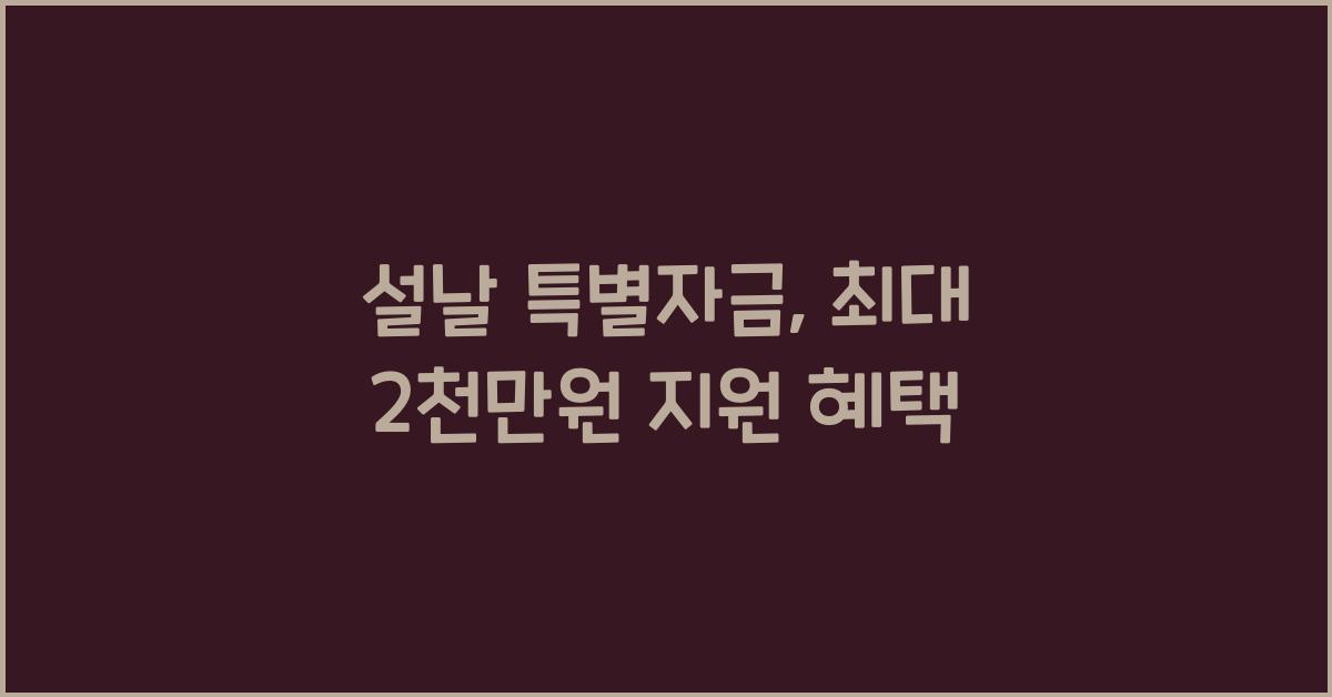 설날 특별자금