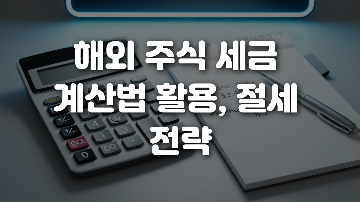 해외 주식 세금 계산법 활용 절세 전략