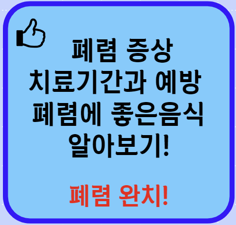 폐렴에 좋은 음식 증상 치료 기간 예방방법 등 총정리