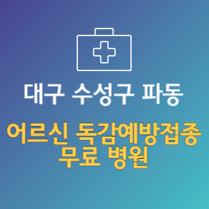 대구 수성구 파동 노인 독감예방접종 무료 병원 (인플루엔자 무료 접종 대상 날짜)