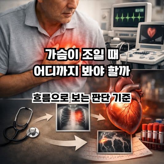 가슴이 조이는 느낌이 반복될 때 검사 흐름을 차분히 확인하는 일상 장면