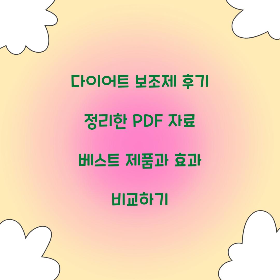 다이어트 보조제 후기 정리한 PDF 자료