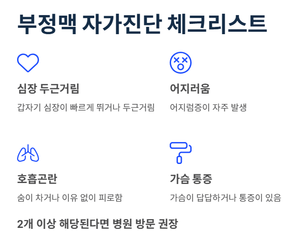 부정맥 자가진단 체크리스트