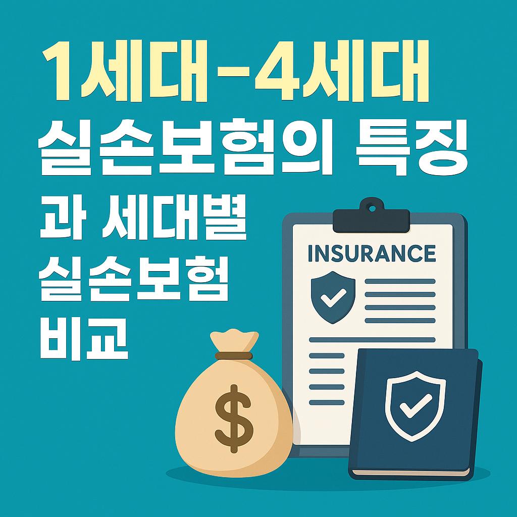 1~4세대 실손보험의 특지과 세대별 실손보험 비교