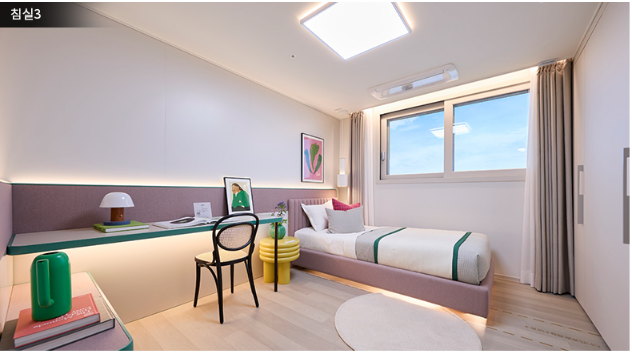 원주 푸르지오 더 센트럴 - 침실2,3 반창 적용