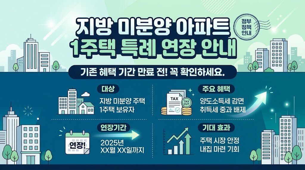 지방 미분양 아파트 1주택 특례 연장 안내 이미지
