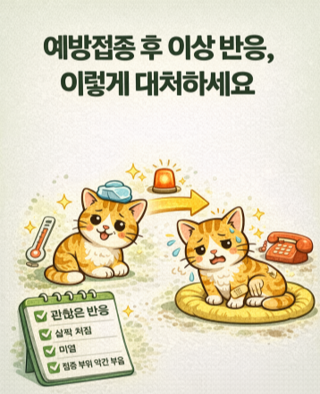 고양이 예방접종 후 꼭 알아야 할 반응과 관리법, 이상 증상·부작용 대처법