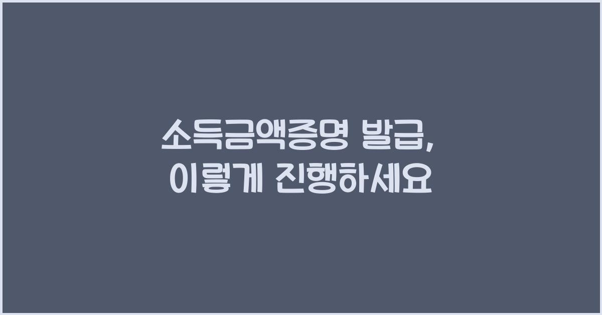 소득금액증명 발급