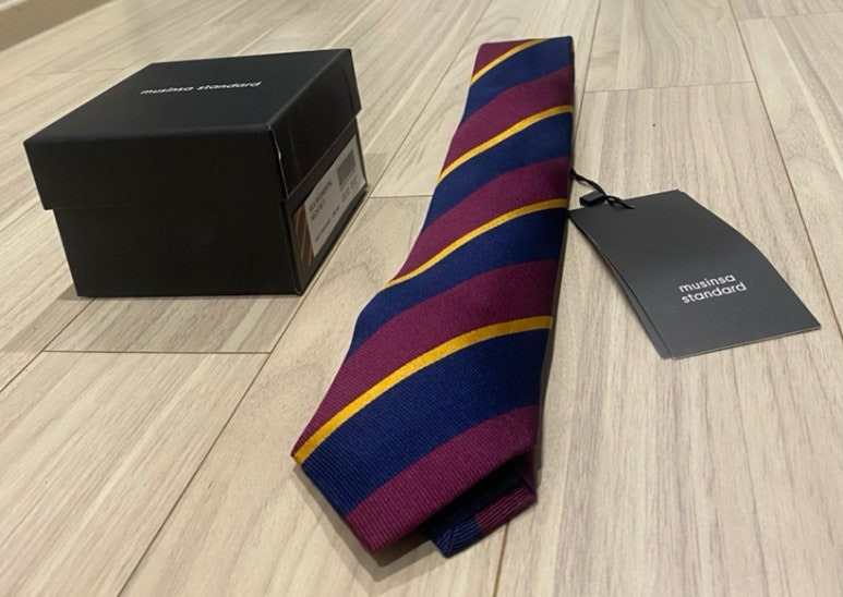 무신사 무신사스탠다드 실크 레지멘탈 프레피 프레피룩 넥타이[네이비/버건디]
