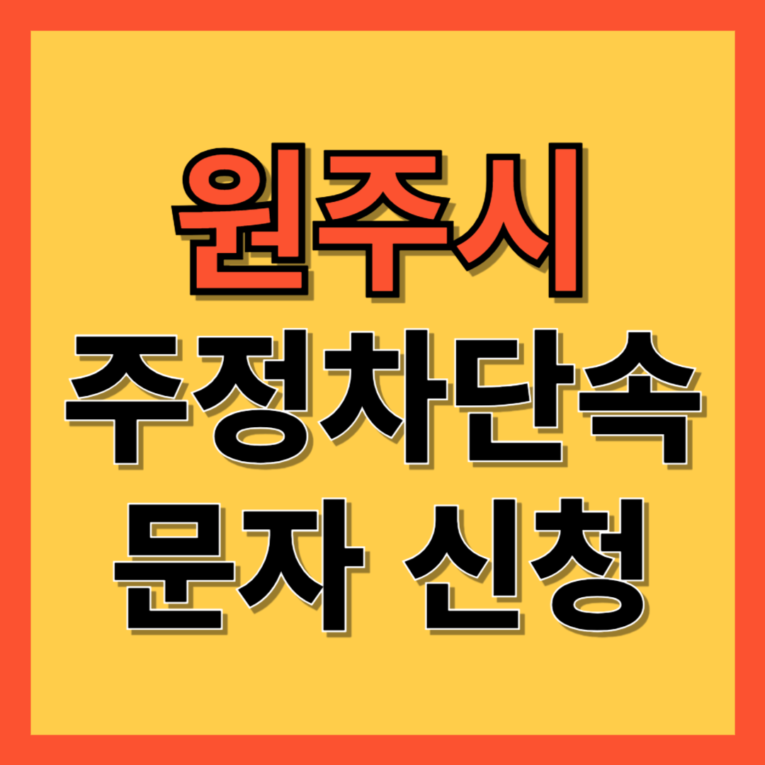 원주시 주정차 단속 알림 서비스 신청 방법 ❘ 주차단속 문자알림서비스
