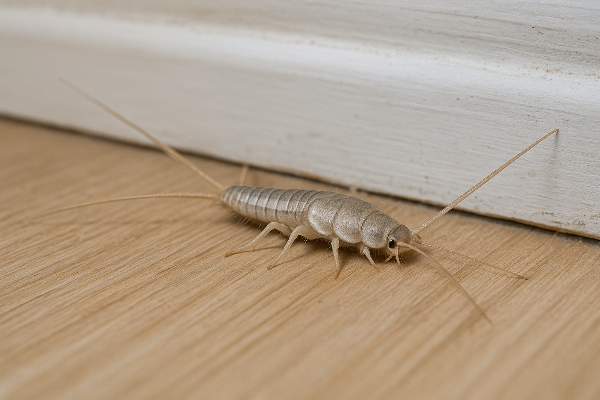 집 안 바닥에서 발견된 좀벌레(실버피시)의 실제 모습