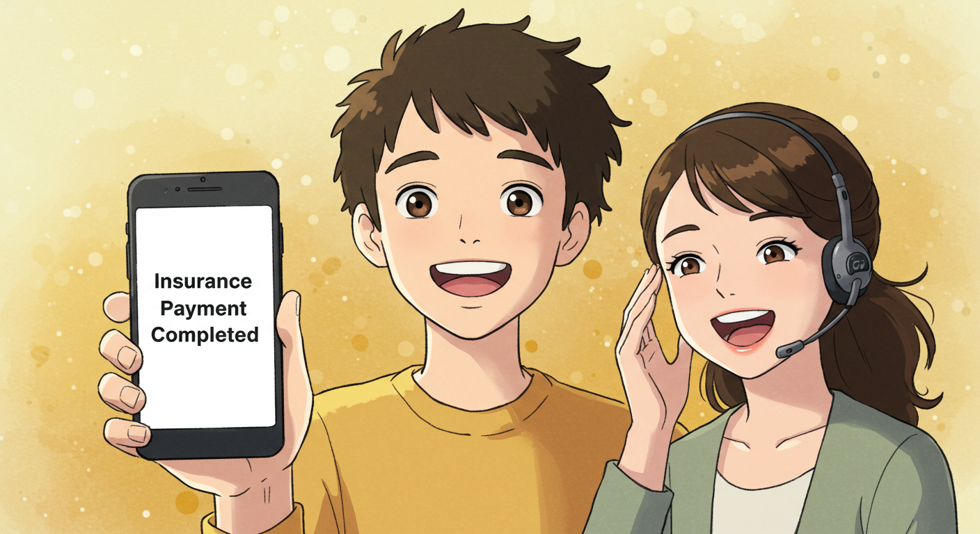 빠른 청구와 친절한 상담을 경험하는 고객 장면