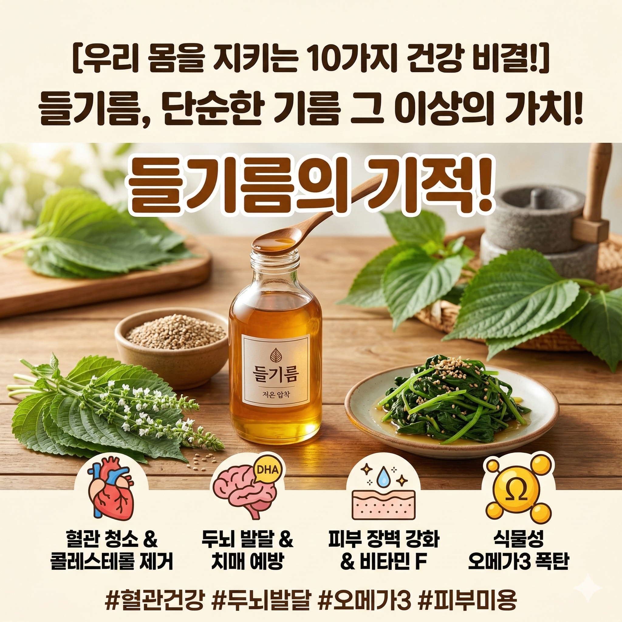 들기름 효능 8가지와 올바른 섭취법: 오메가3의 제왕을 만나다