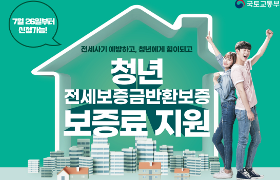 청년 전세보증금반환보증 보증료 지원 포스터 