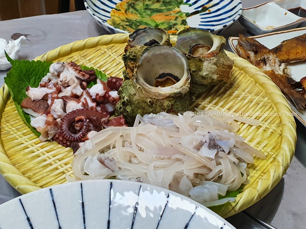 울릉도 뿔소라 문어 오징어