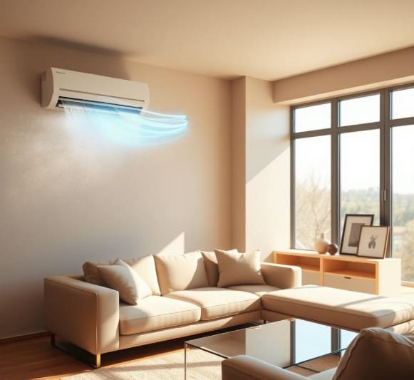 냉방병 원인 중, 건조함을 나타내는 창문이 닫혀있는 실내의 모습입니다.