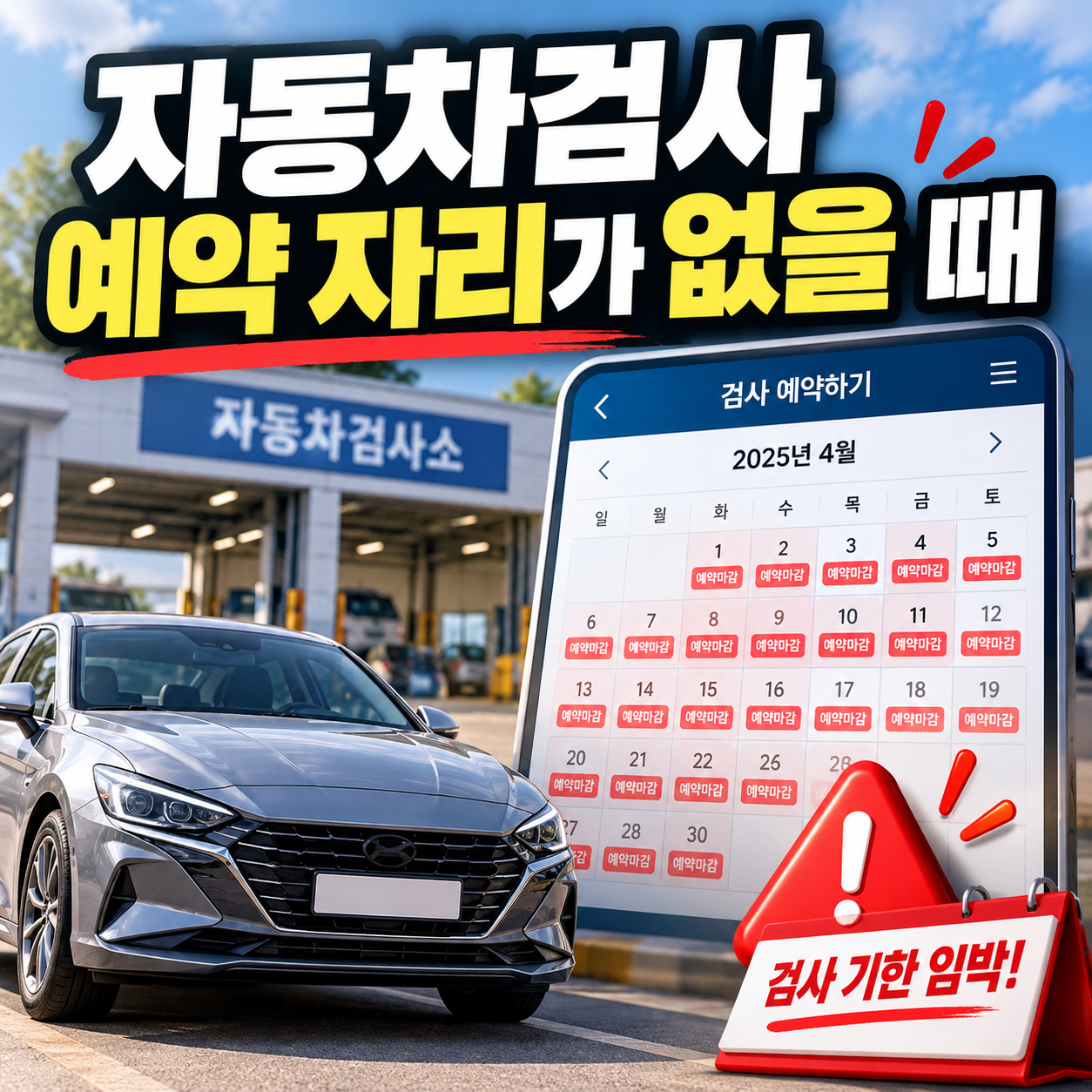 자동차검사 예약 자리가 없을 때