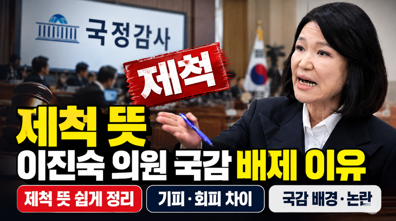 제척 뜻|이진숙 의원 국감 제척사유·기피·회피 차이