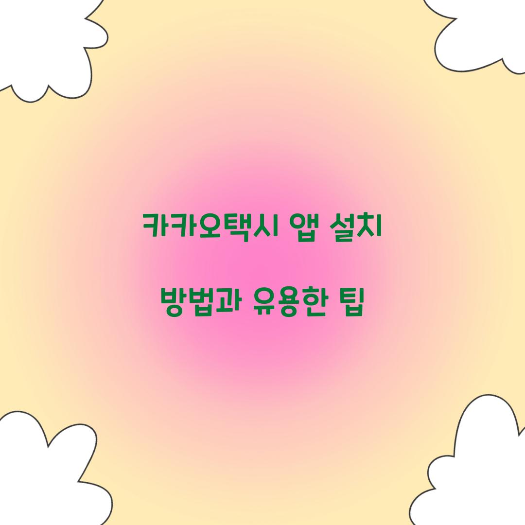 카카오택시 앱 설치