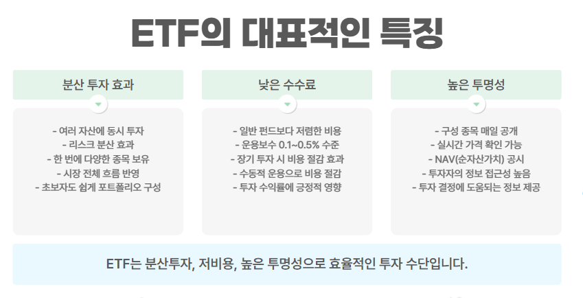 ETF의 대표적인 특징 5가지