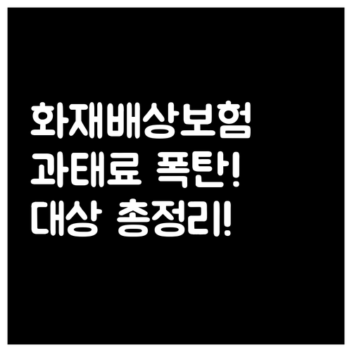 화재배상책임보험 미가입 과태료 및 의..