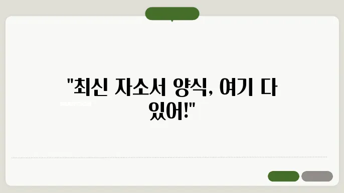 자소서 양식 다운 정보 총정리