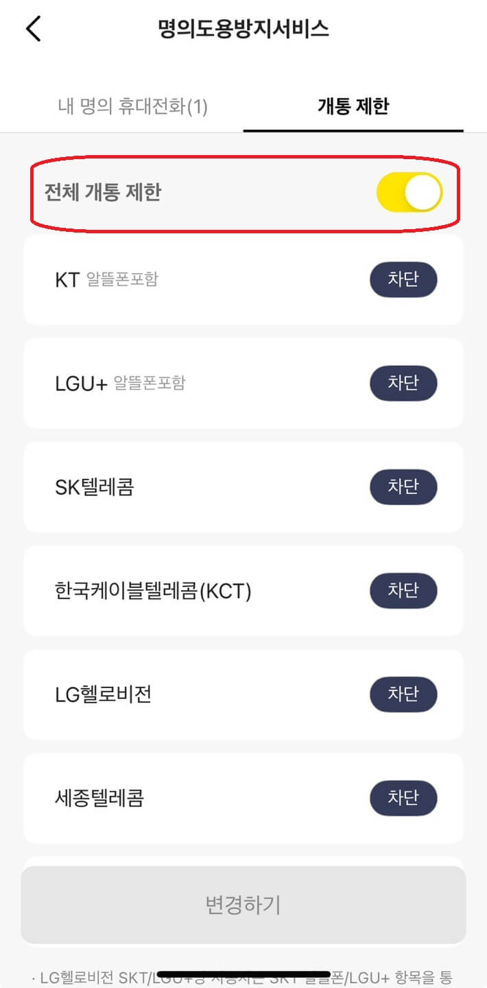 명의도용방지서비스