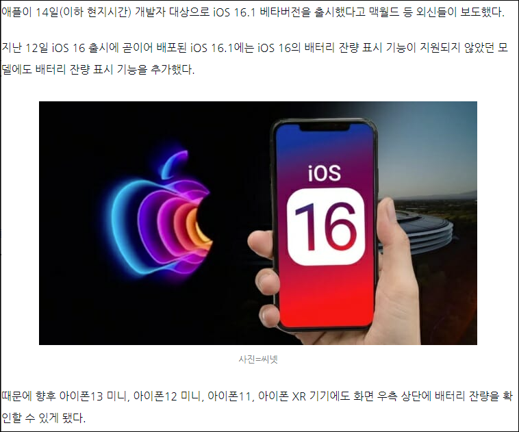 아이폰 미니 배터리 잔량 표시