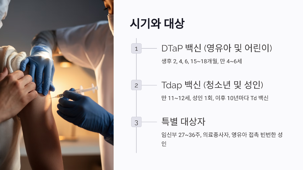 백일해 예방접종 시기와 대상