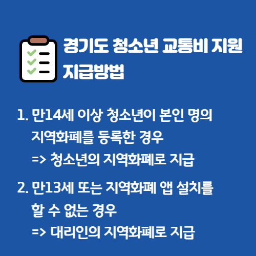 경기도 청소년 교통비 지원
