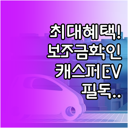 캐스퍼 일렉트릭 항속형 모델 지역별 ..