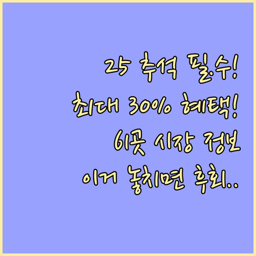 61곳 시장 최대 30% 혜택 202..