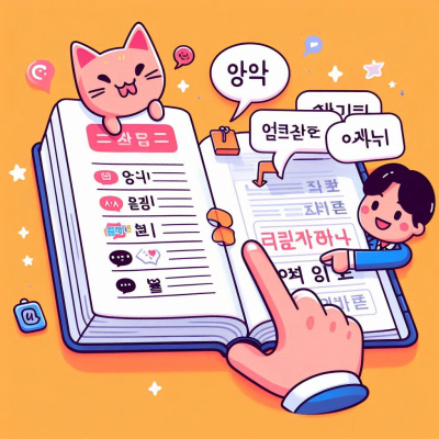 컴퓨터와 다양한 도구들로 책을 분석하는 장면.