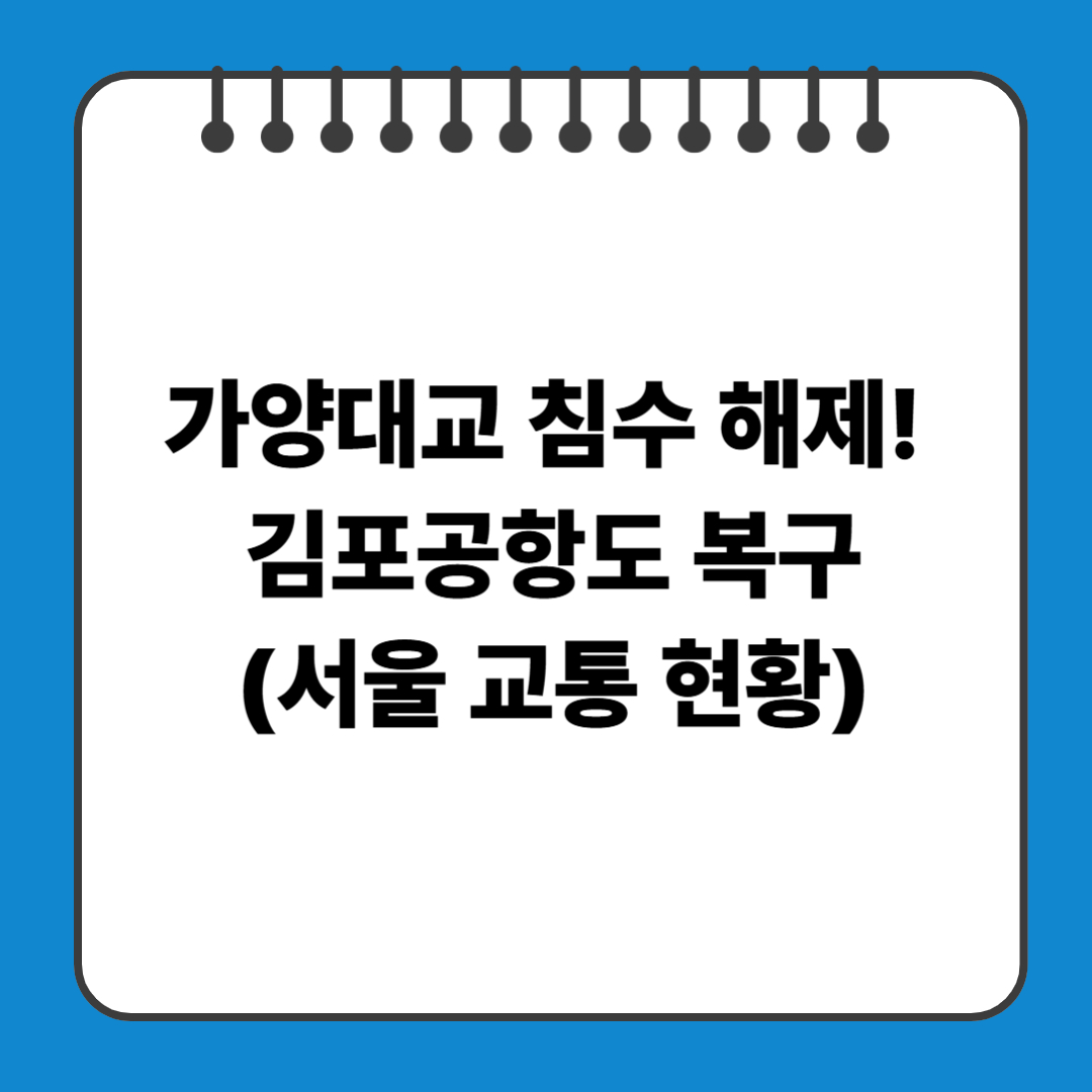 가양대교 침수 해제! 김포공항도 복구(서울 교통 현황)