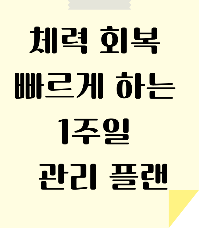 급하게 체력을 끌어 올리는 일주일 루틴 안내